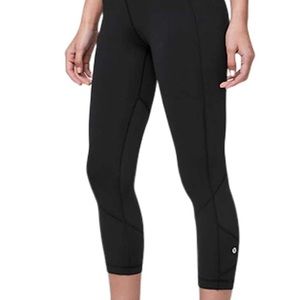 lululemon 22” crop black running pants.